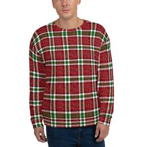 Ugly Christmas Sweater Plaid Red White Green